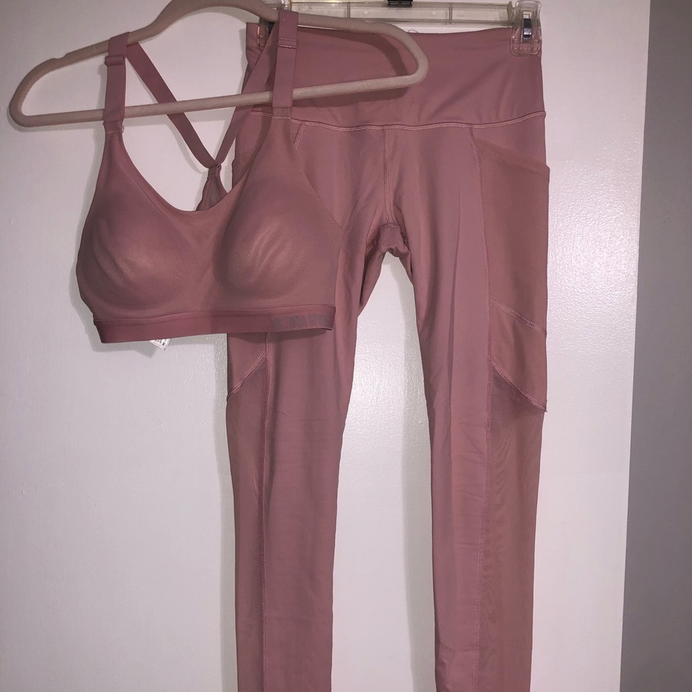 Light pink VS leggings and sports bra set
